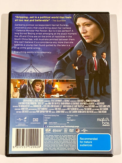 Secret City DVD Complete Season 1 Australian Political Drama 2-Disc Set PAL 2,4 VGC