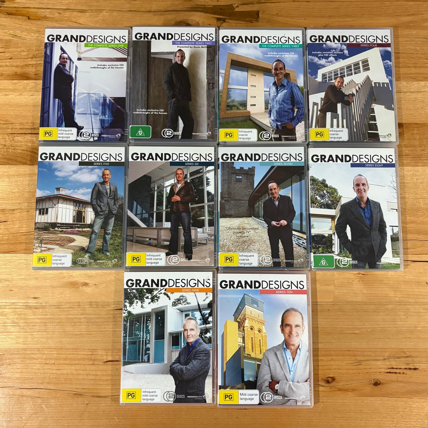 Grand Designs Series 1-10 DVD Kevin McCloud Design PAL 4 VGC