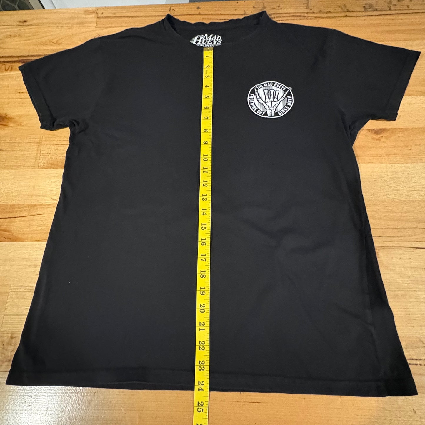 The Mad Hueys T-Shirt Black T-Shirt Double Side Print Cotton Size Large