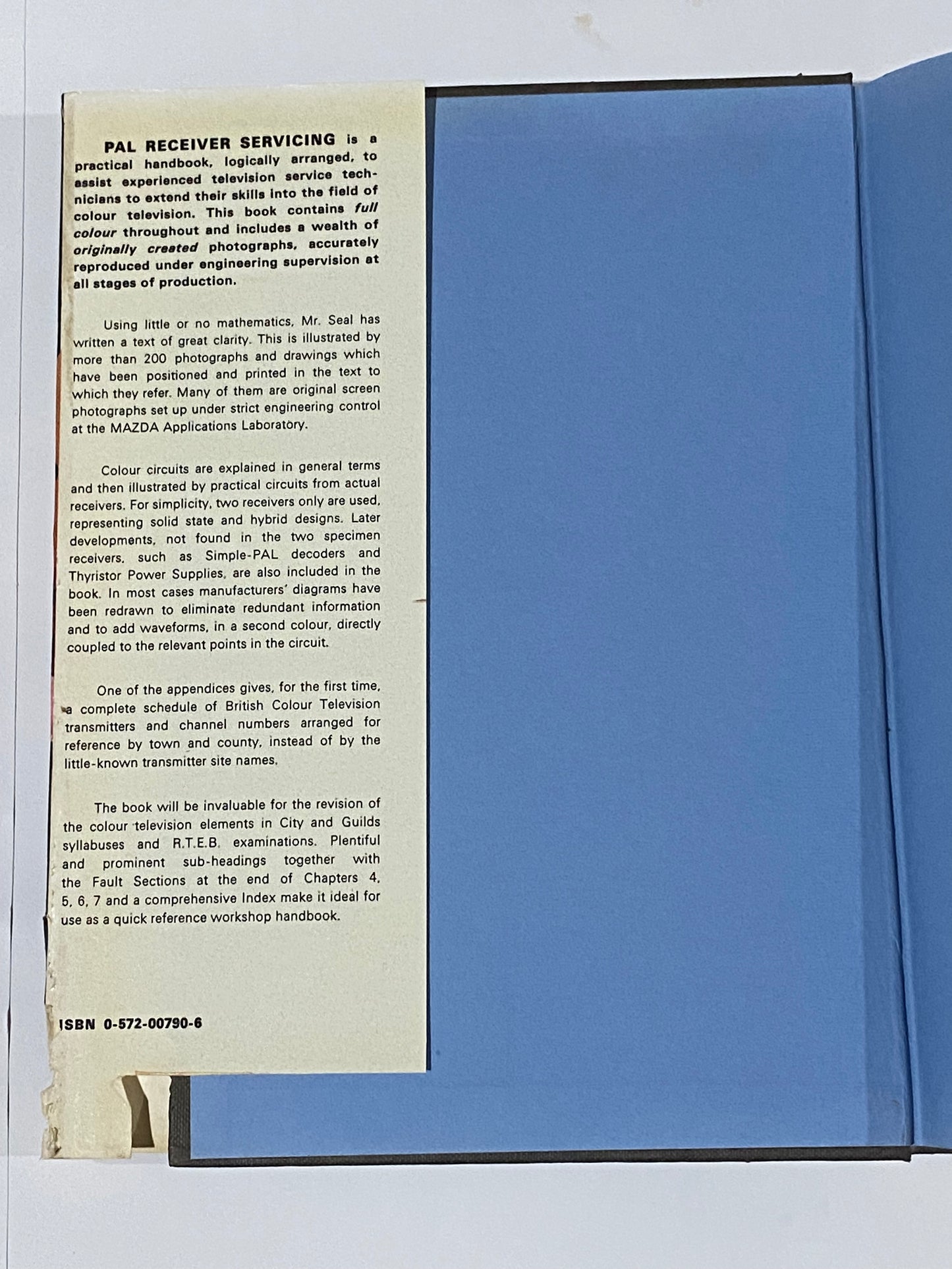 The Mazda Book Of PAL Receiver Servicing by D.J. Seal Hardcover 1971 GD