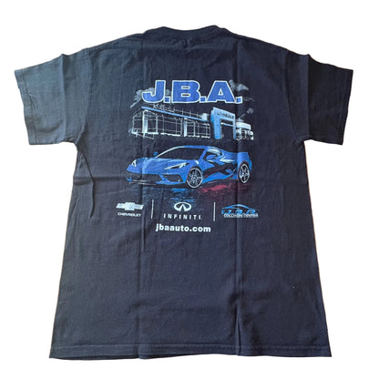 Chevrolet Car Dealership J.B.A T-Shirt Black Short Sleeve Size 38-inch Chest