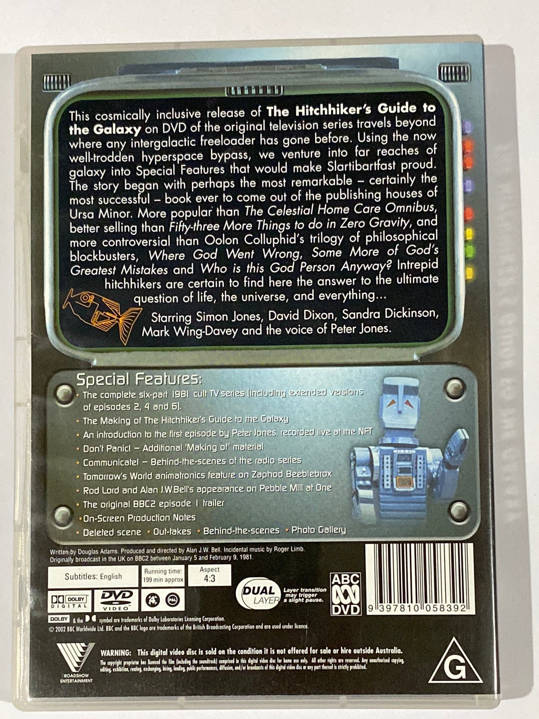 Hitchhikers Guide To The Galaxy DVD BBC TV 2-Disc Set PAL 4 VGC