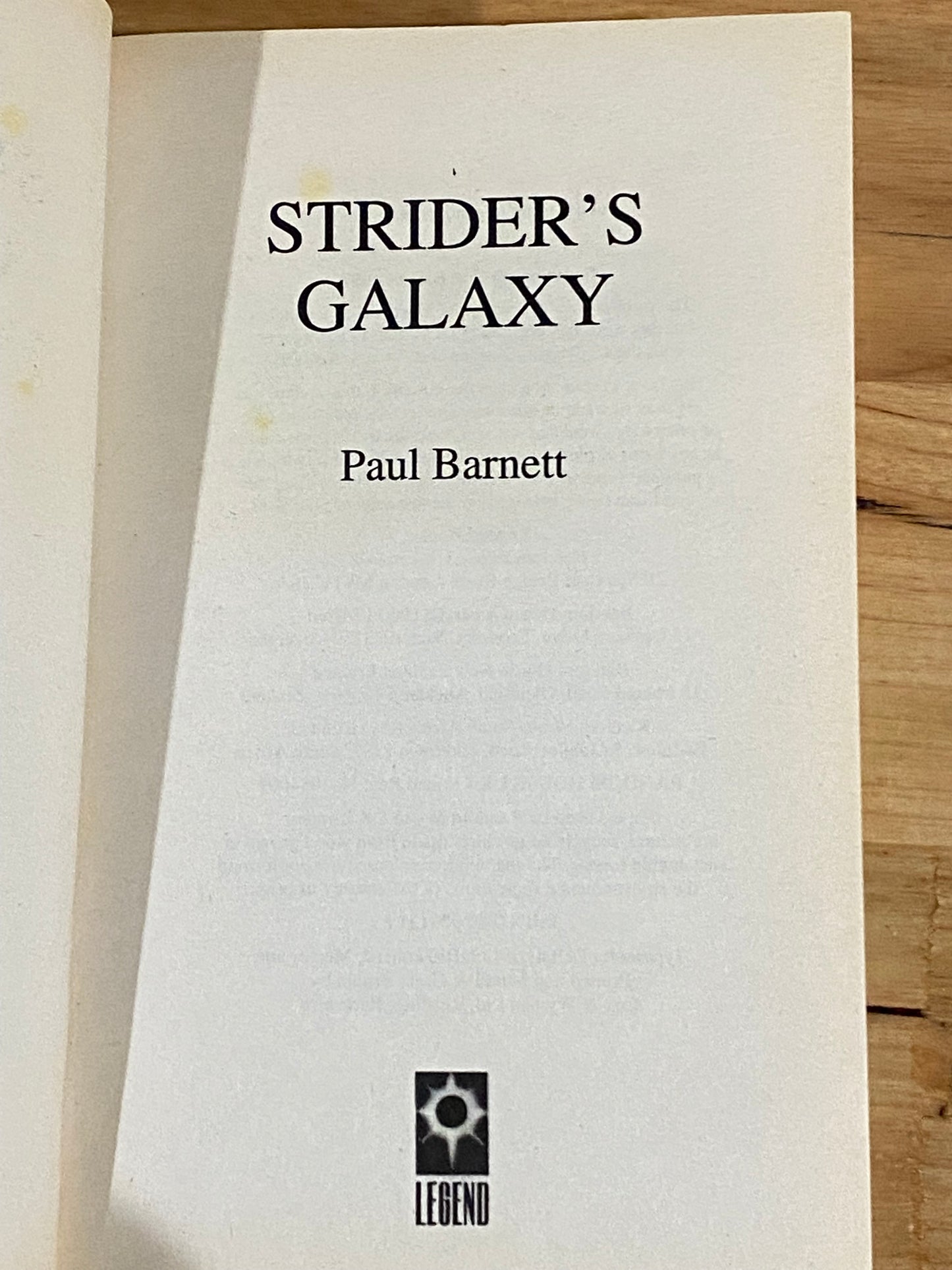 Strider's Galaxy by Paul Barnett 1997 Paperback GD