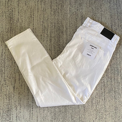 Johnny Bigg Men’s White Jeans SZ 42-inch Waist Zip Fly New With Tags