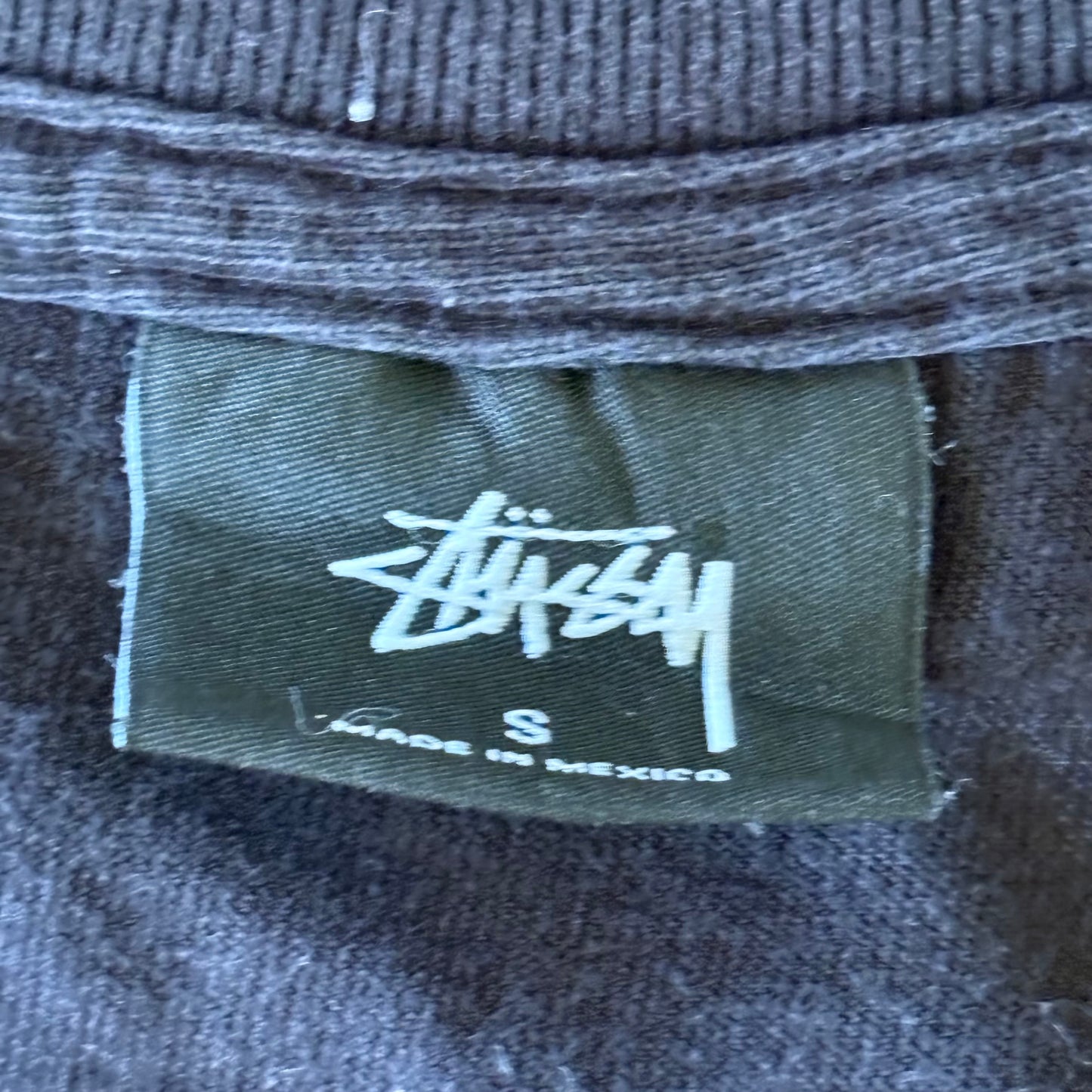Stussy Double Sided Logo T-Shirt Black Short Sleeve Size Small