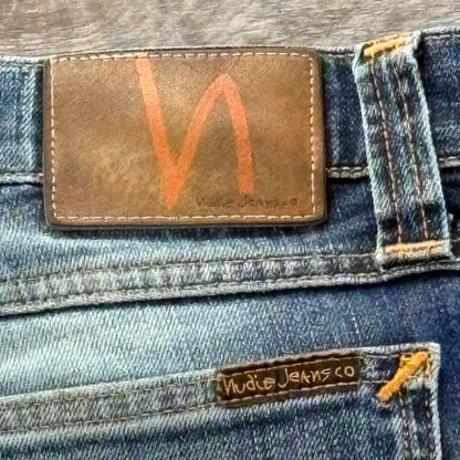 Nudie Jeans Womens Distressed W 28 L 32 Blue Denim Skinny