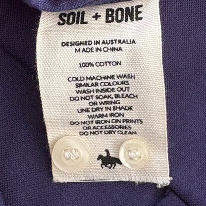Soil And Bone Shirt Men's Medium Casual Long Sleeve Blue Collared NWT