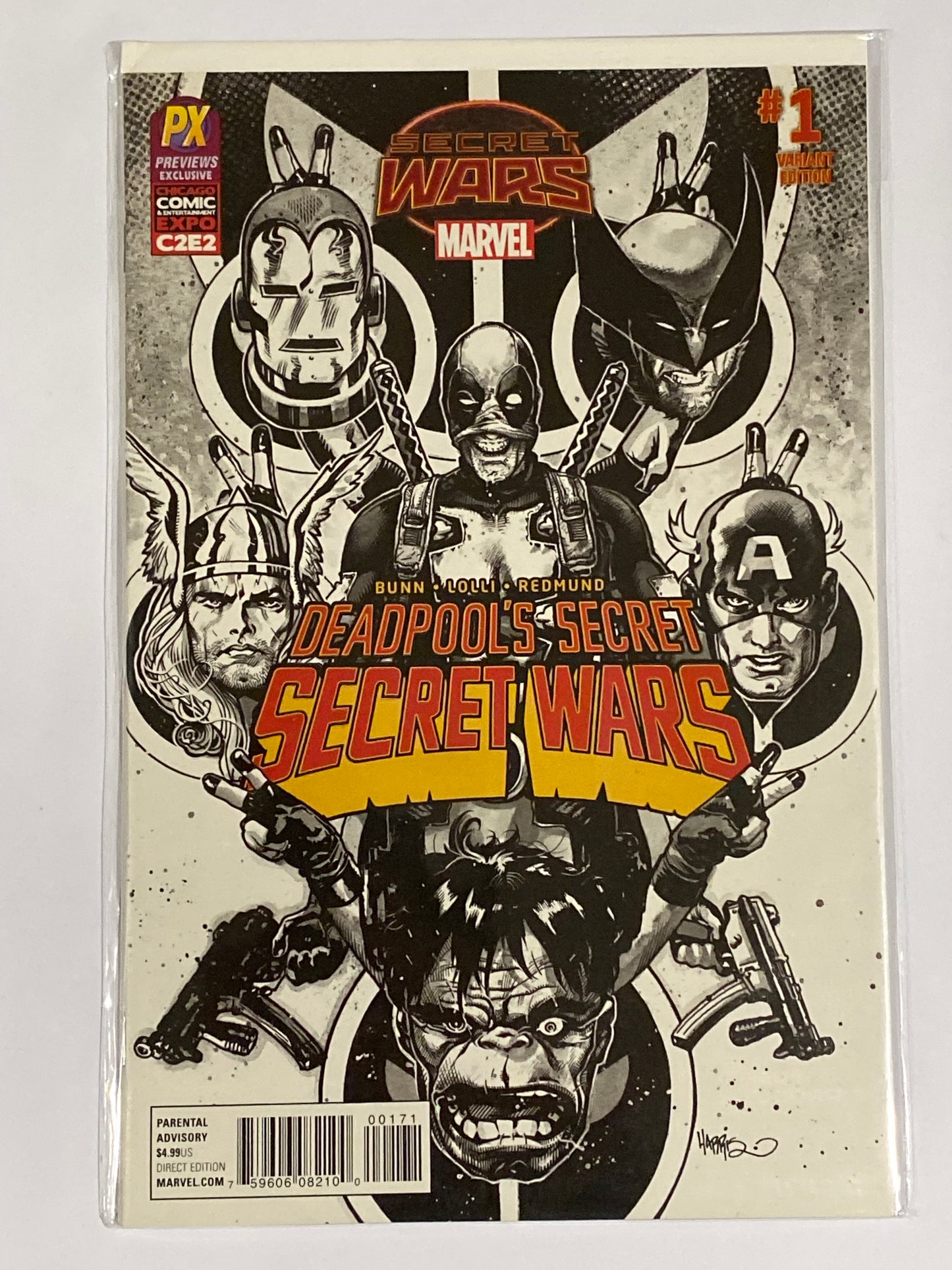 DEADPOOL'S SECRET SECRET WARS (2015) #1 C2E2 PX INKED VARIANT