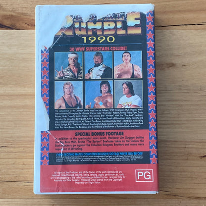 WWF Wrestling Royal Rumble 1990 VHS 3 Hours Long Ex-Rental GD