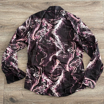 yd Shirt Mens Medium Slim Fit Burgundy Paisley Collared NWT