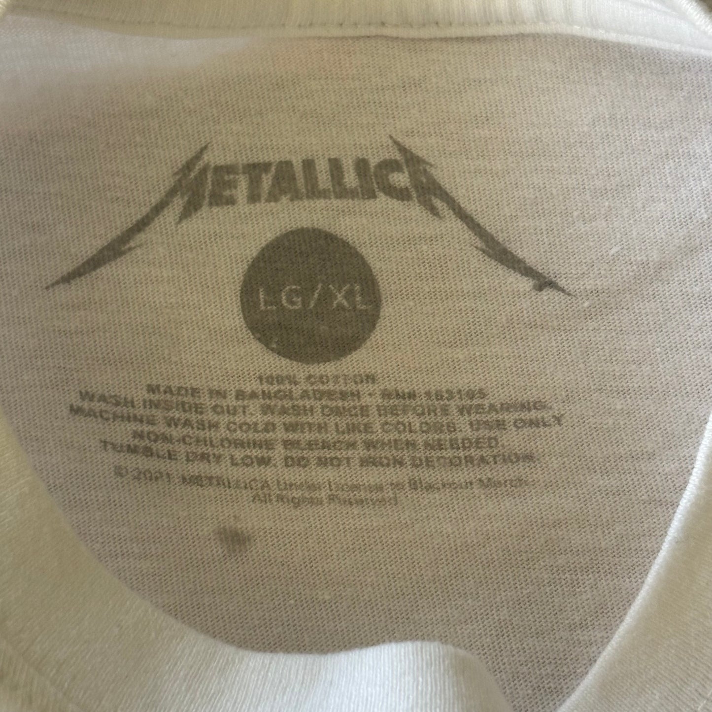 Metallica Nor Cal T-Shirt White Short Sleeve Size XL
