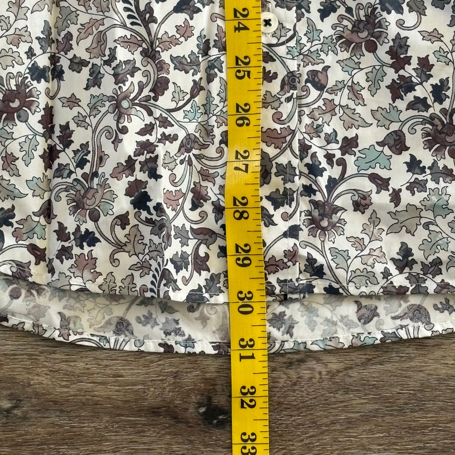 Tarocash Shirt Mens Casual Sz M Long Sleeve Slim Fit White Leaf Collared NWT