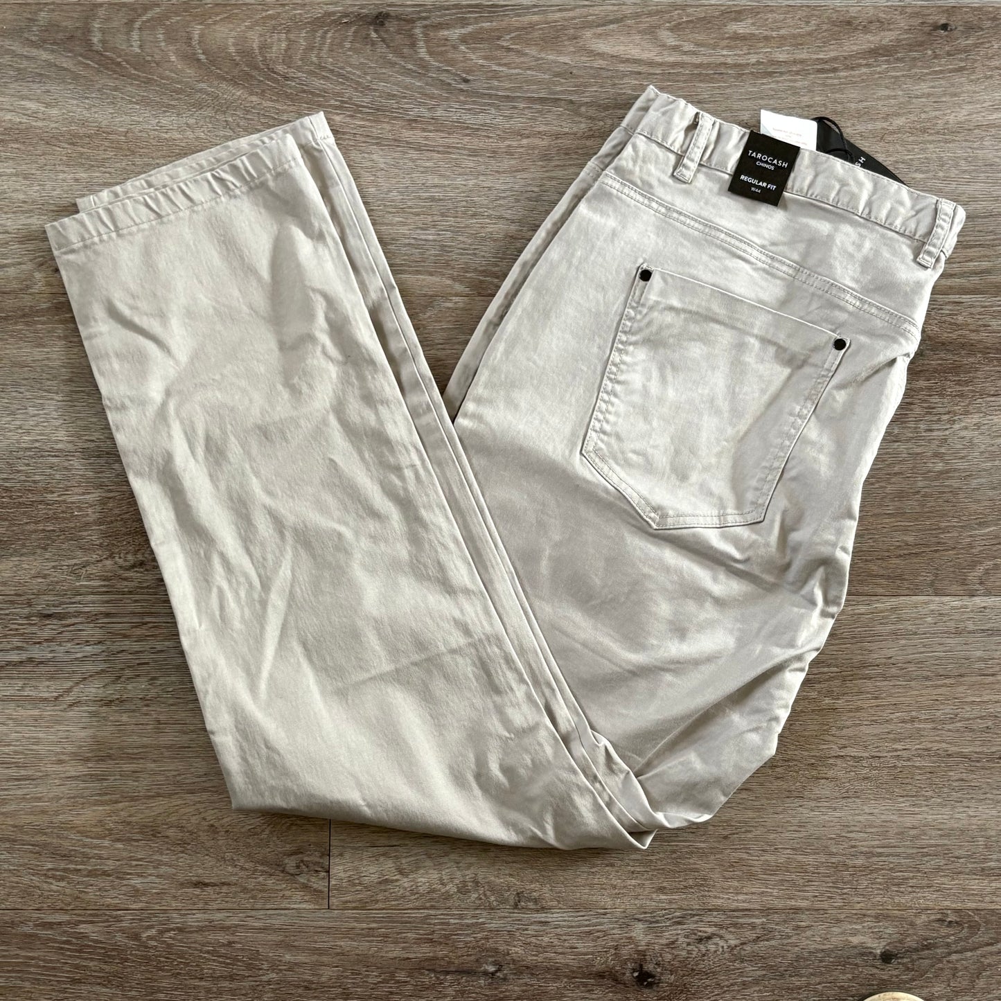 Tarocash Men’s Chinos Putty Sz 44-inch Waist Regular Zip Fly New With Tags