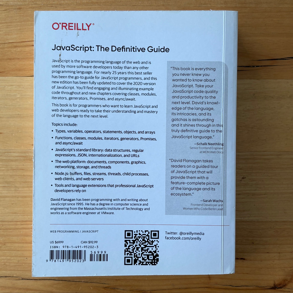 Javascript The Definitive Guide O'Reilly Books 7th Edition 2020 GD