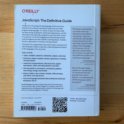 Javascript The Definitive Guide O'Reilly Books 7th Edition 2020 GD
