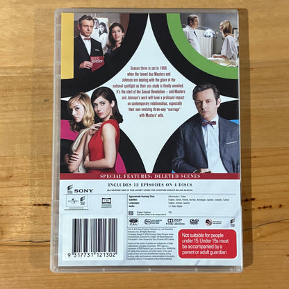 Masters of Sex Season 3 DVD 4-Disc PAL 2 & 4 VGC