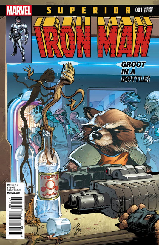 SUPERIOR IRON MAN (2014) #1 ROCKET RACCOON AND GROOT VARIANT