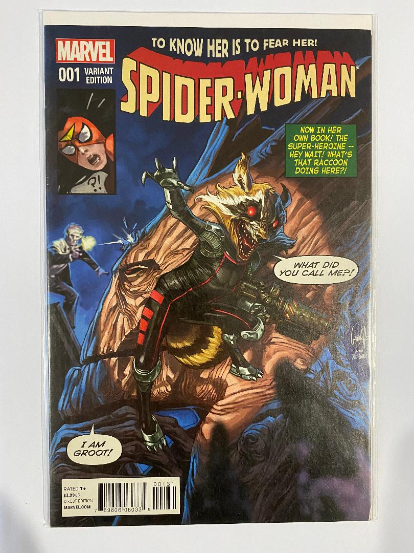 SPIDER-WOMAN (2014) #1 ROCKET RACCON AND GROOT VARIANT