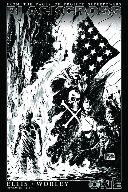 PROJECT SUPERPOWERS: BLACKCROSS (2014) #1 35 COPY HARDMAN B&W INCENTIVE VARIANT