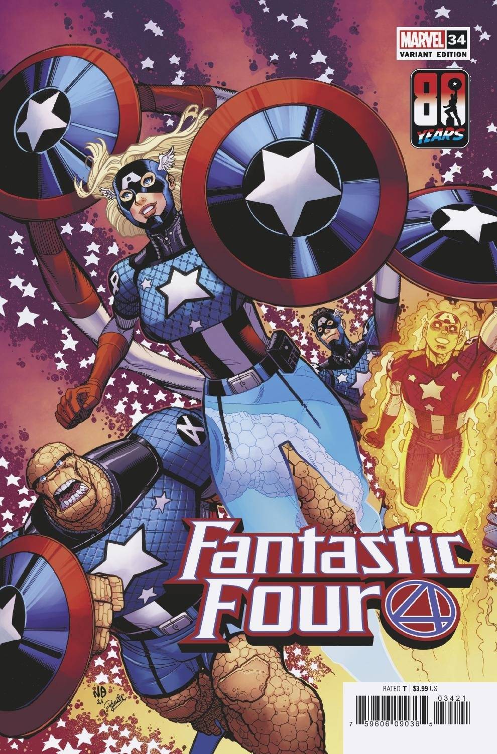 FANTASTIC FOUR (2018) #34 BRADSHAW CAPTAIN AMERICA 80TH VARIANT