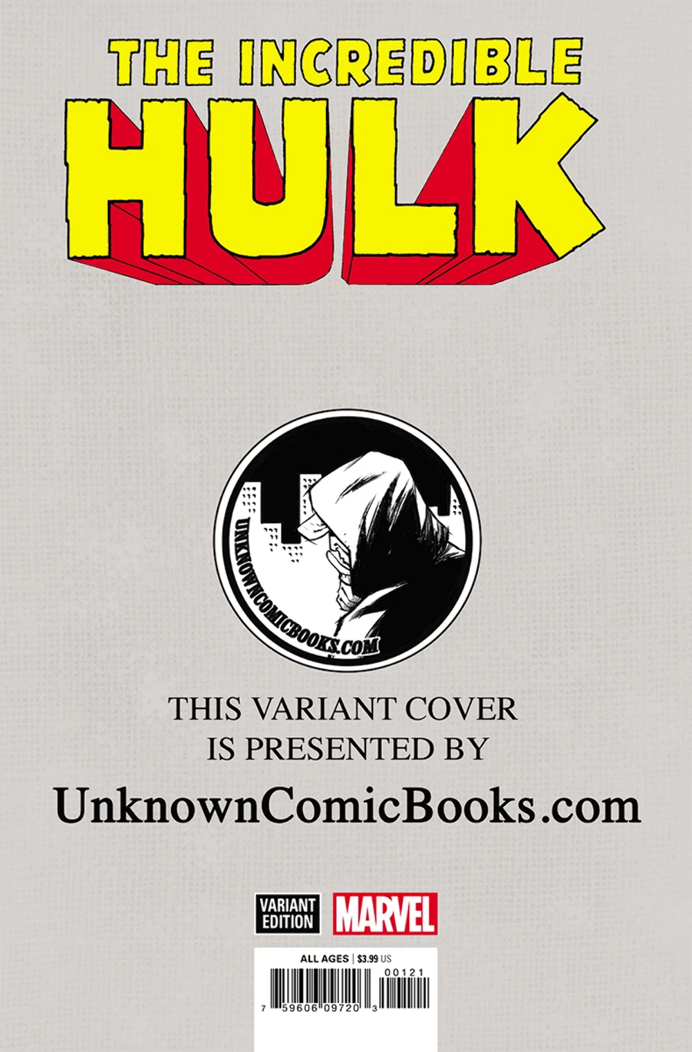 INCREDIBLE HULK #1 FACSIMILE EDITION (2019) UNKNOWN COMICS HOMAGE VARIANT